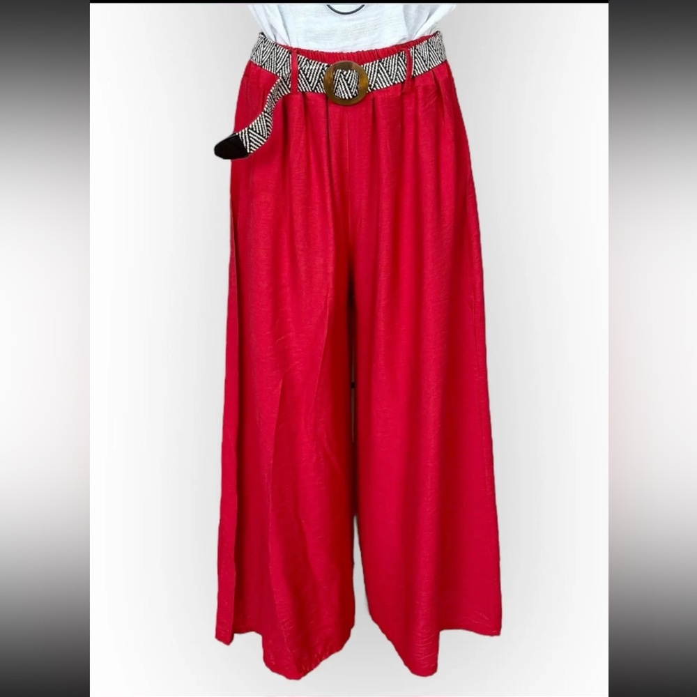 ShopEvelynne Red Wide Leg Pants